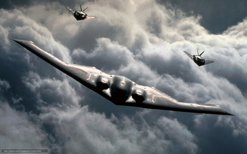 B-2 Spirit bombers in flight