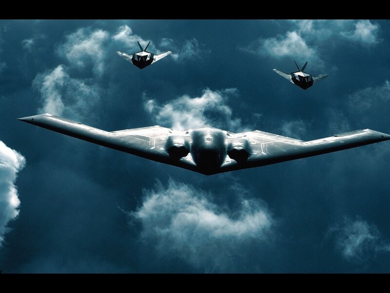 B-2 Spirit bombers in formation