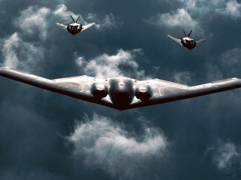 B-2 Spirit bombers in formation