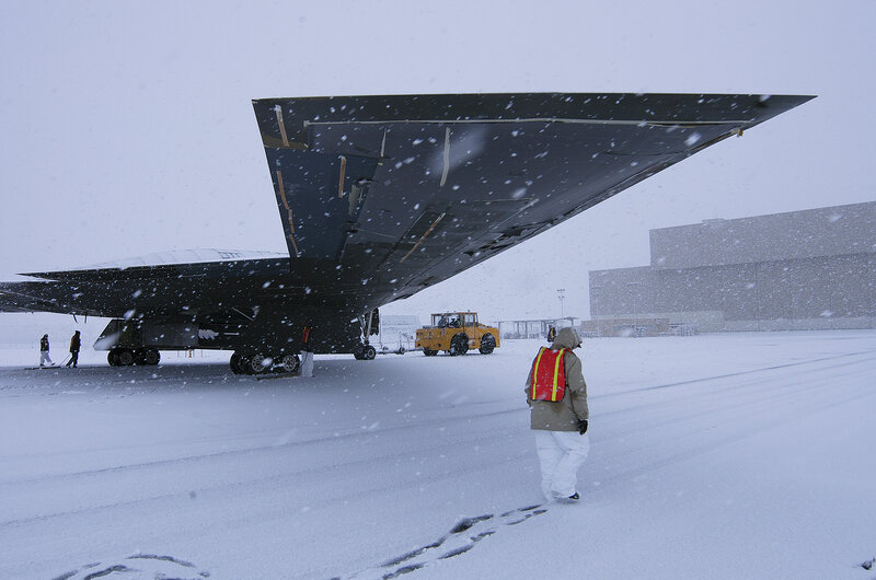 B-2 Spirit in snowstorm