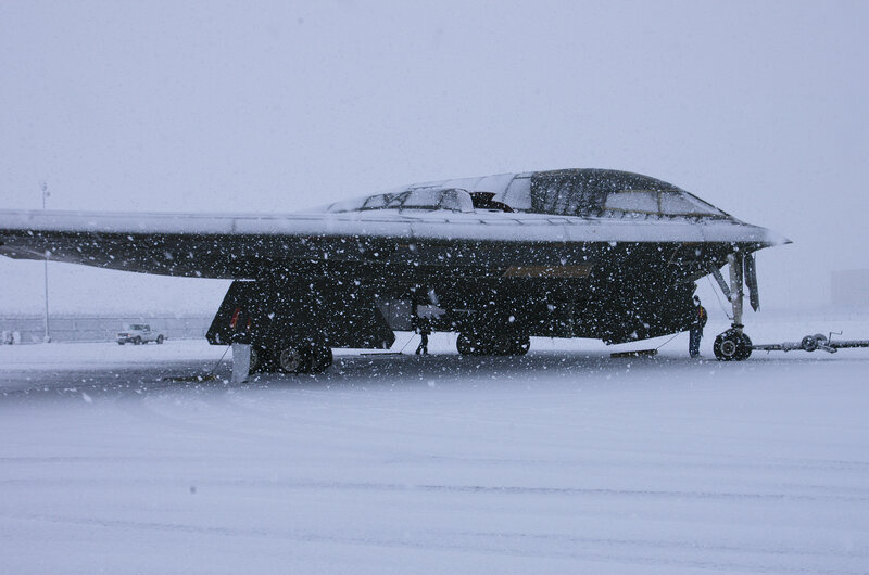 B-2 Spirit in snowstorm
