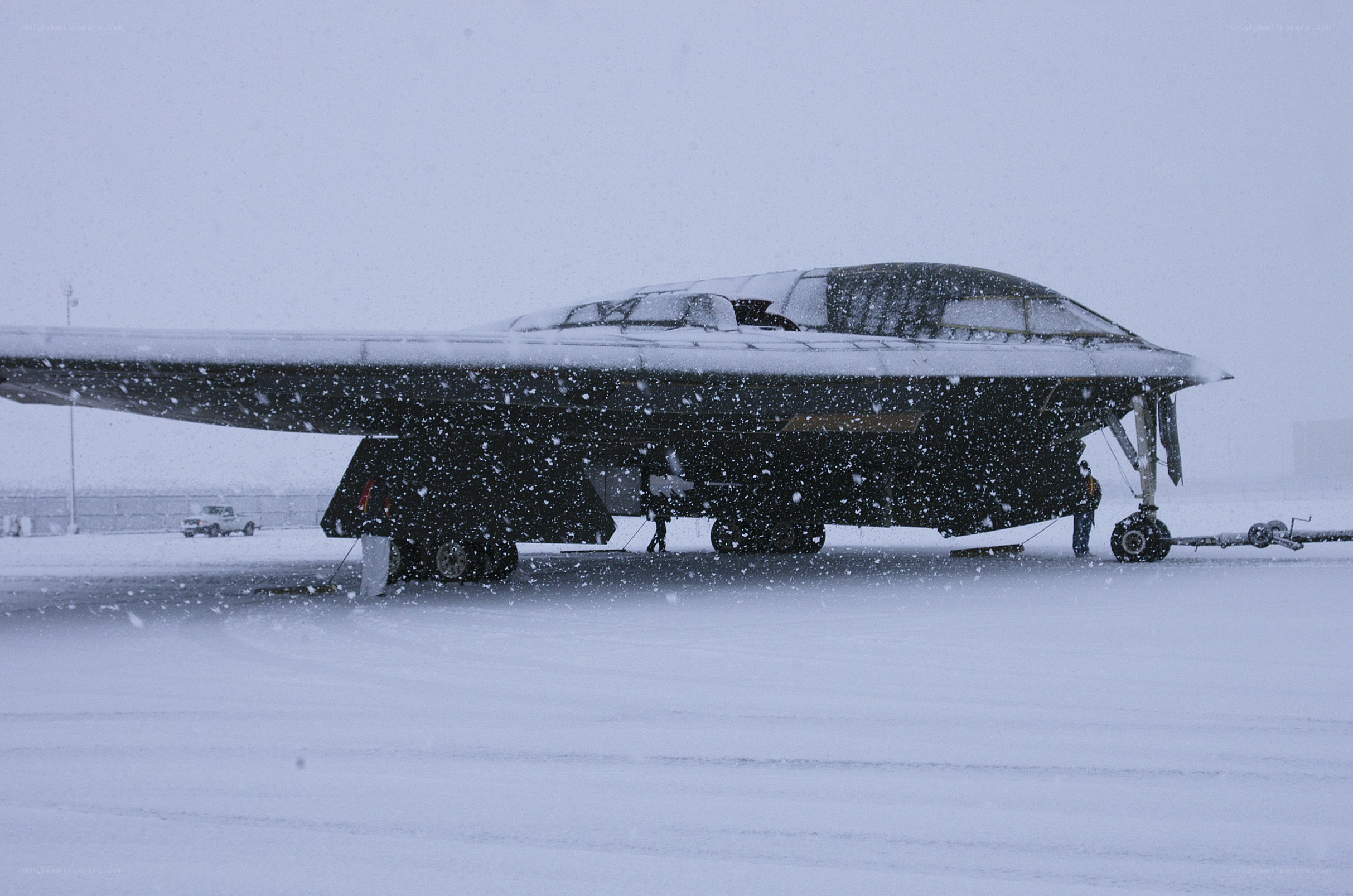 B-2 Spirit in snowstorm