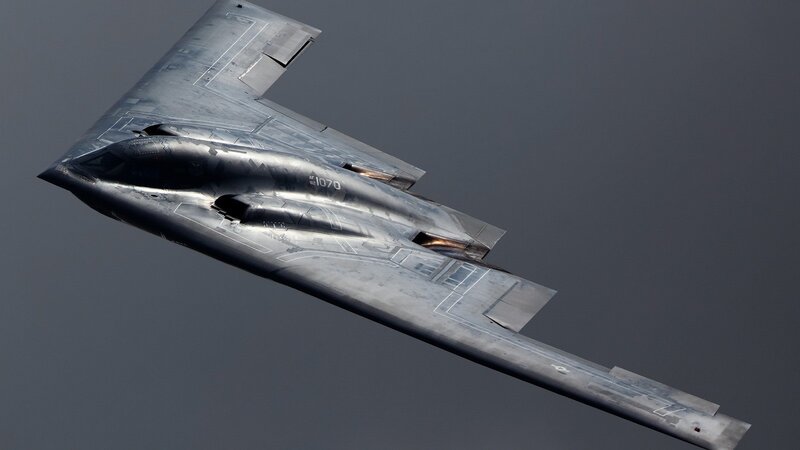 B-2 Spirit Stealth Bomber — Gray, Dramatic, Photograph, Aircraft, Sky