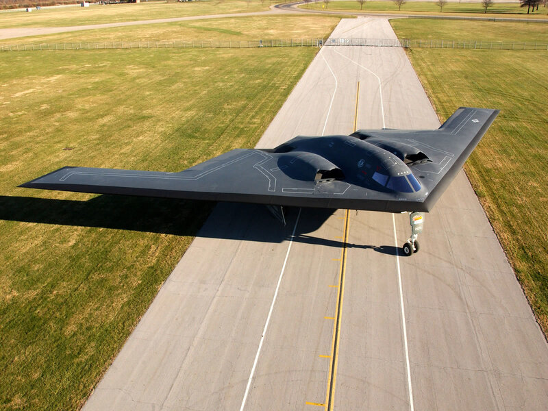 B-2 Spirit stealth bomber on runway