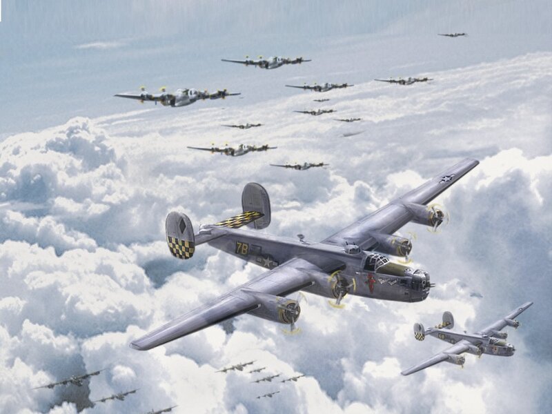 B-24 bomber formation