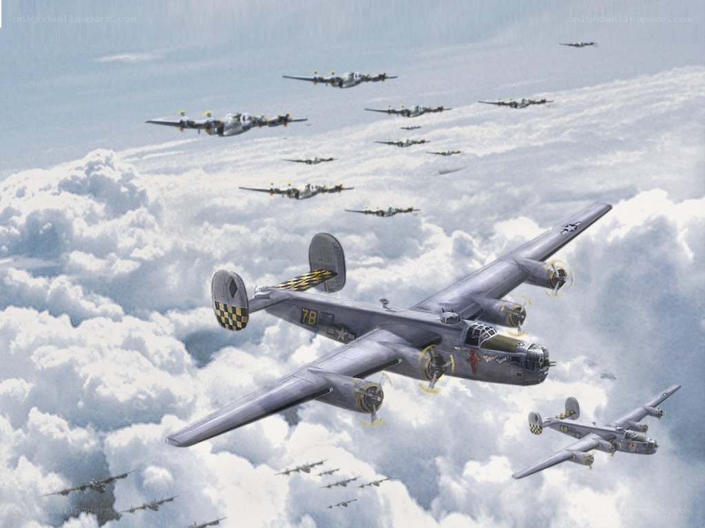 B-24 bomber formation