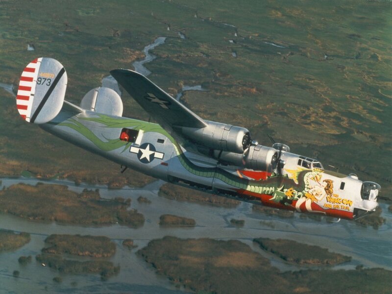 B-24 bomber in flight