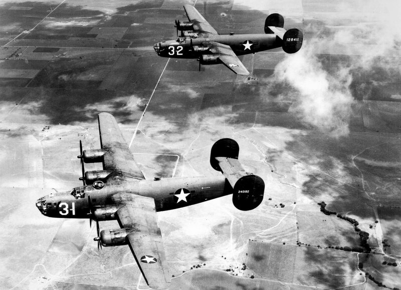 B-24 bombers in flight