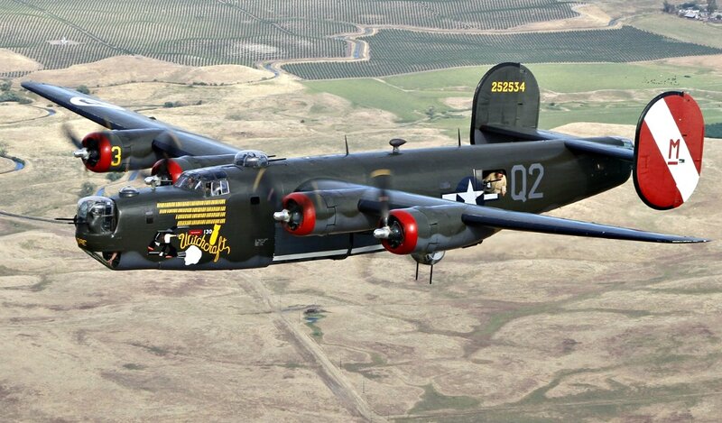 B-24 Liberator Bomber — Green, Aerial