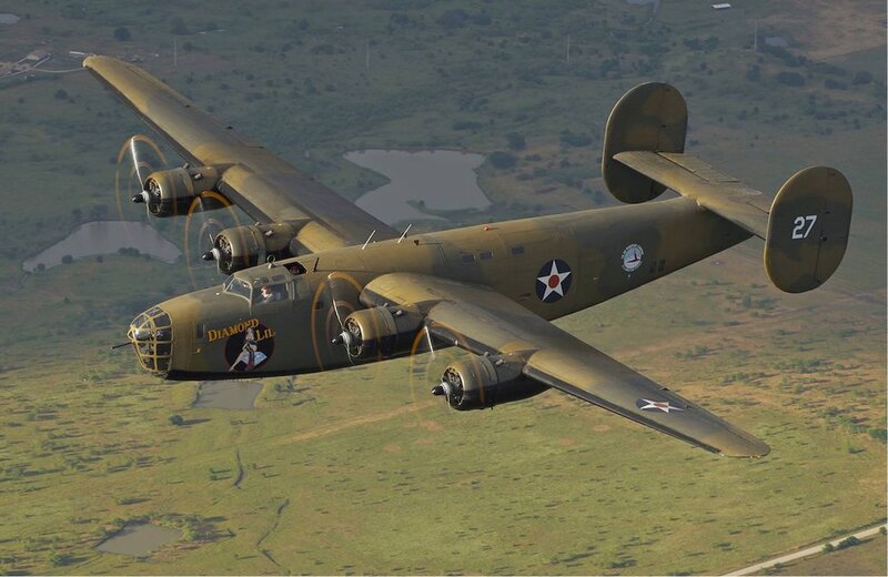 B-24 Liberator Bomber — Green, Serene, Afternoon