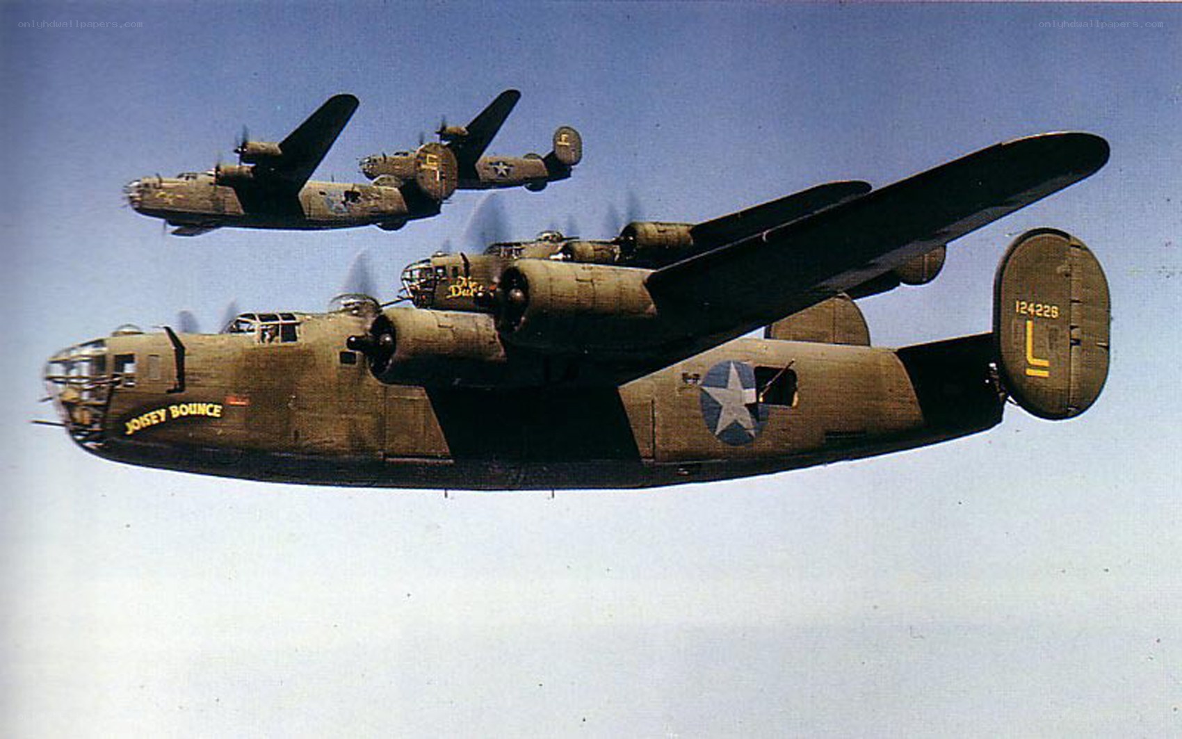 B-24 Liberator bombers in formation