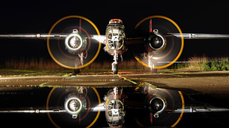B-25 Bomber Aircraft — Black