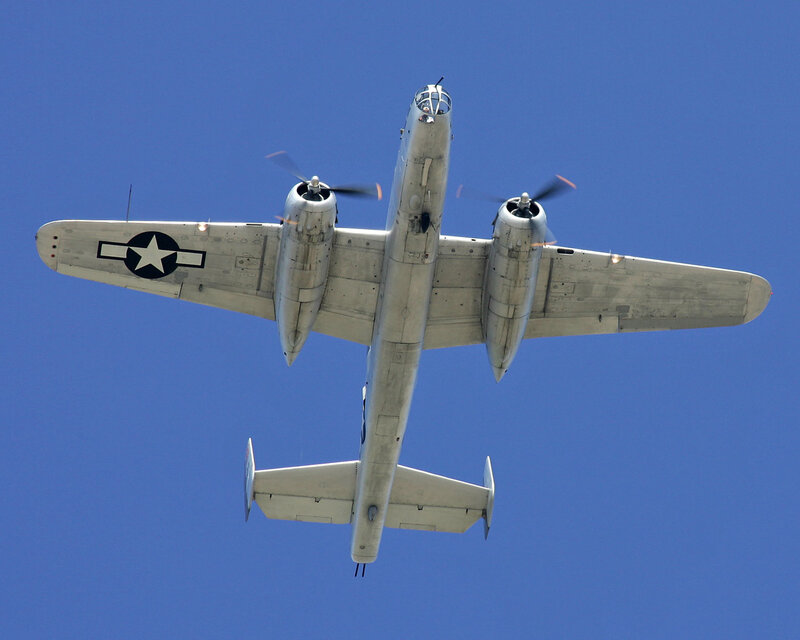 B-25 Bomber Aircraft — Blue, Clear