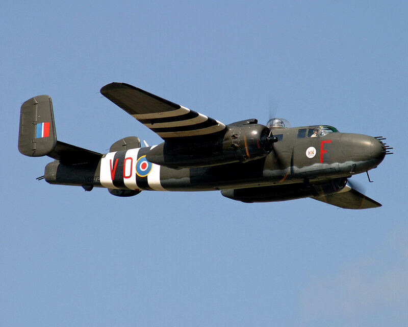 B-25 Bomber Aircraft — Gray, Calm