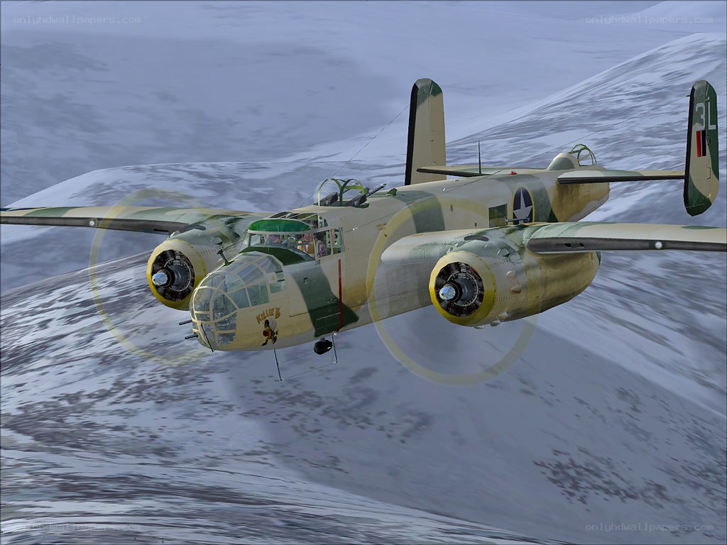B-25 bomber in flight