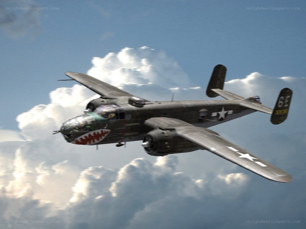 B-25 bomber in flight