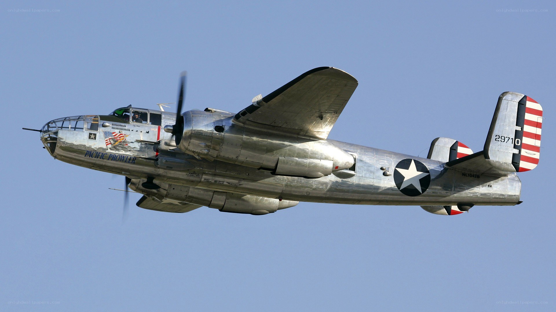B-25 bomber in flight
