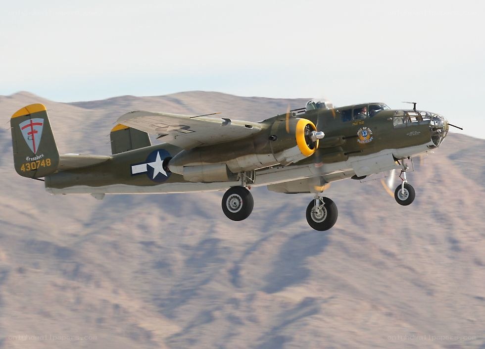 B-25 bomber in flight