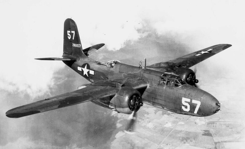 B-25 bomber in flight