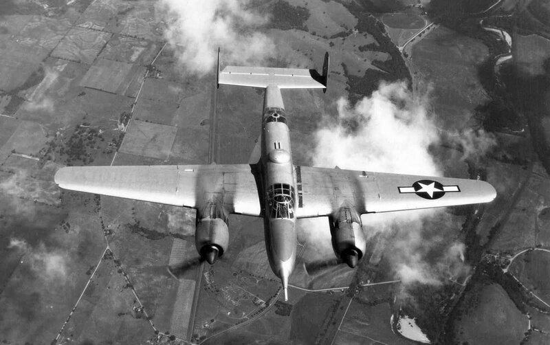 B-25 bomber in flight