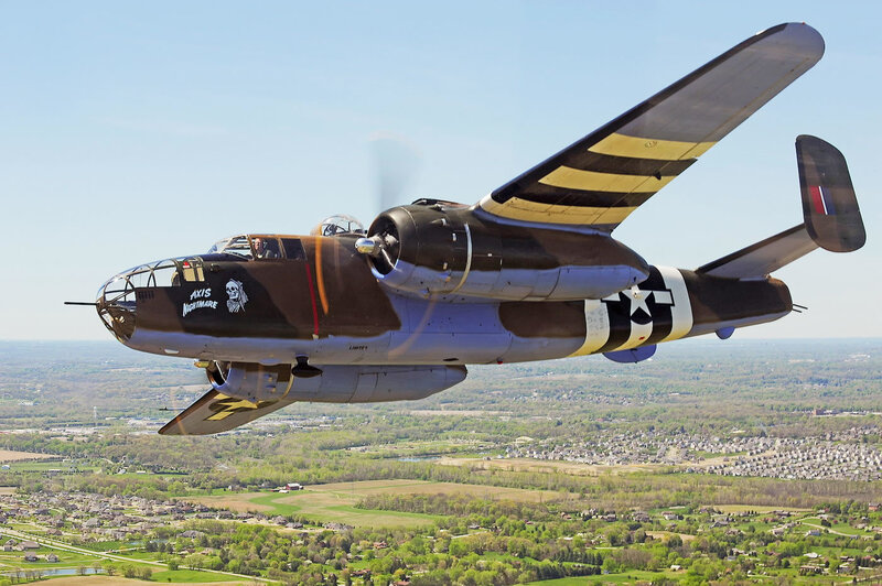 B-25 bomber in flight