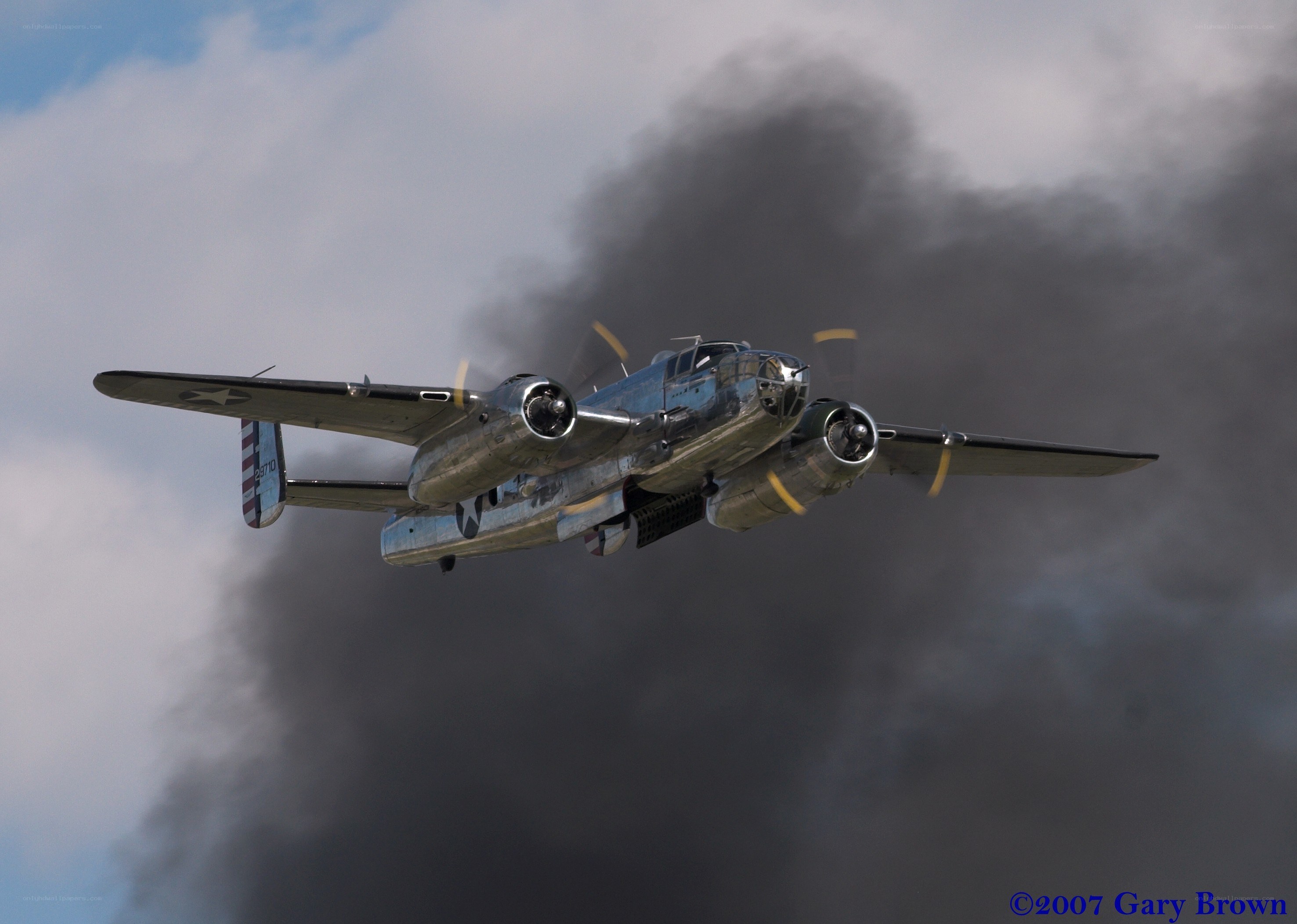 B-25 bomber in flight