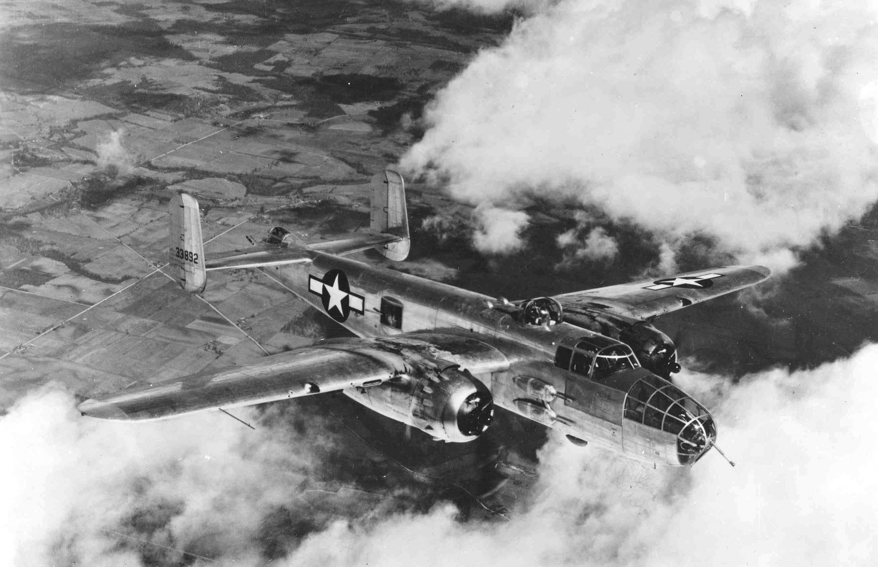B-25 bomber in flight