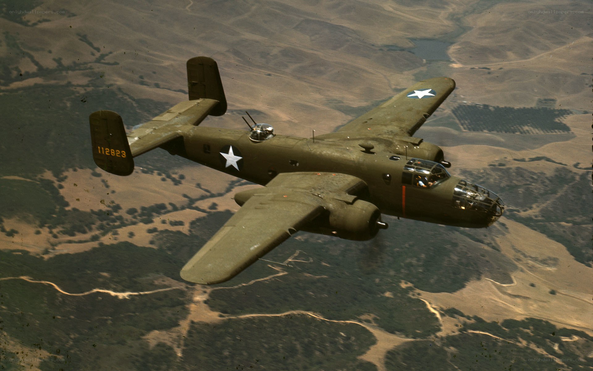 B-25 bomber in flight