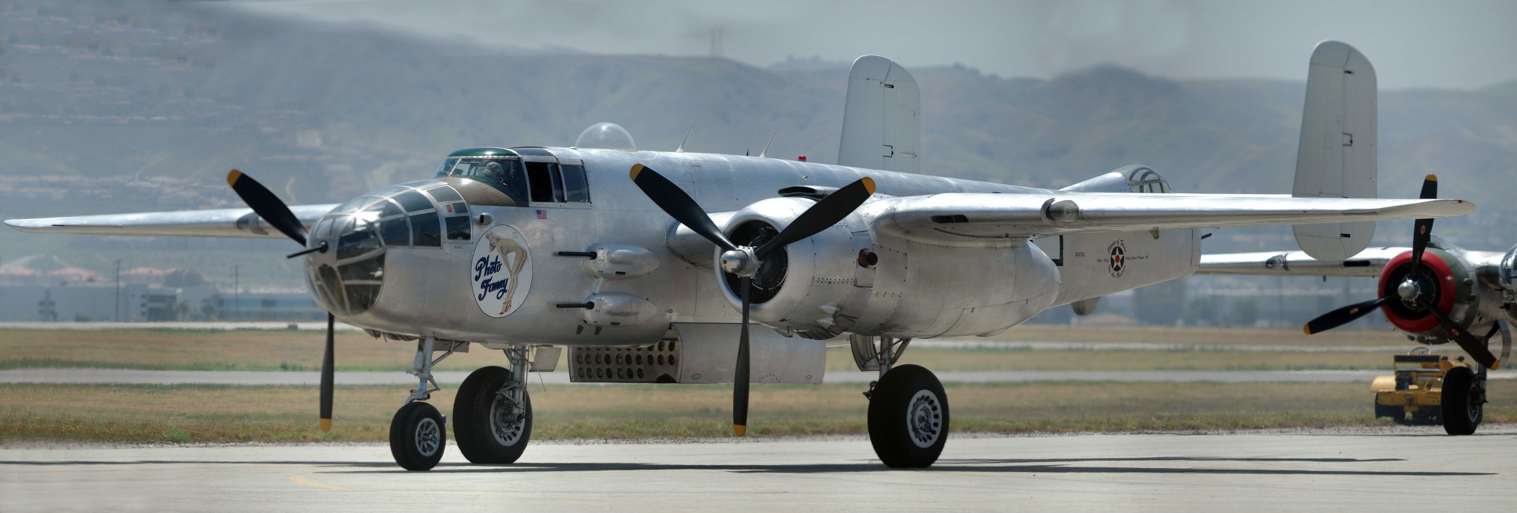 B-25 bomber on airfield