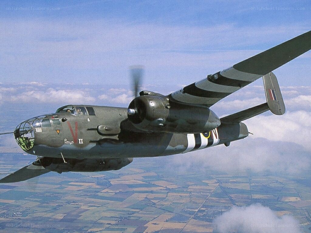 B-25 Mitchell bomber in flight