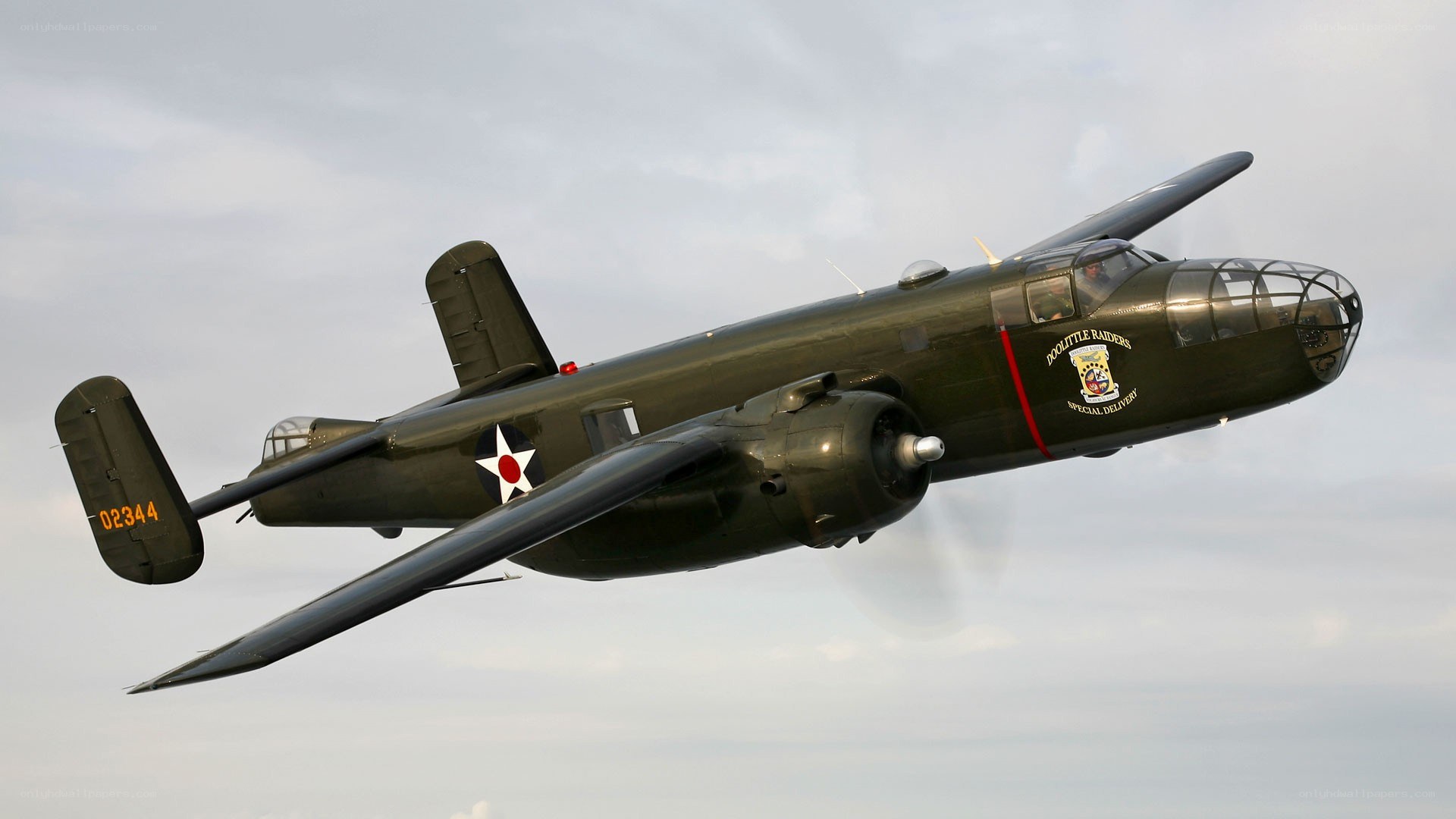 B-25 Mitchell bomber in flight
