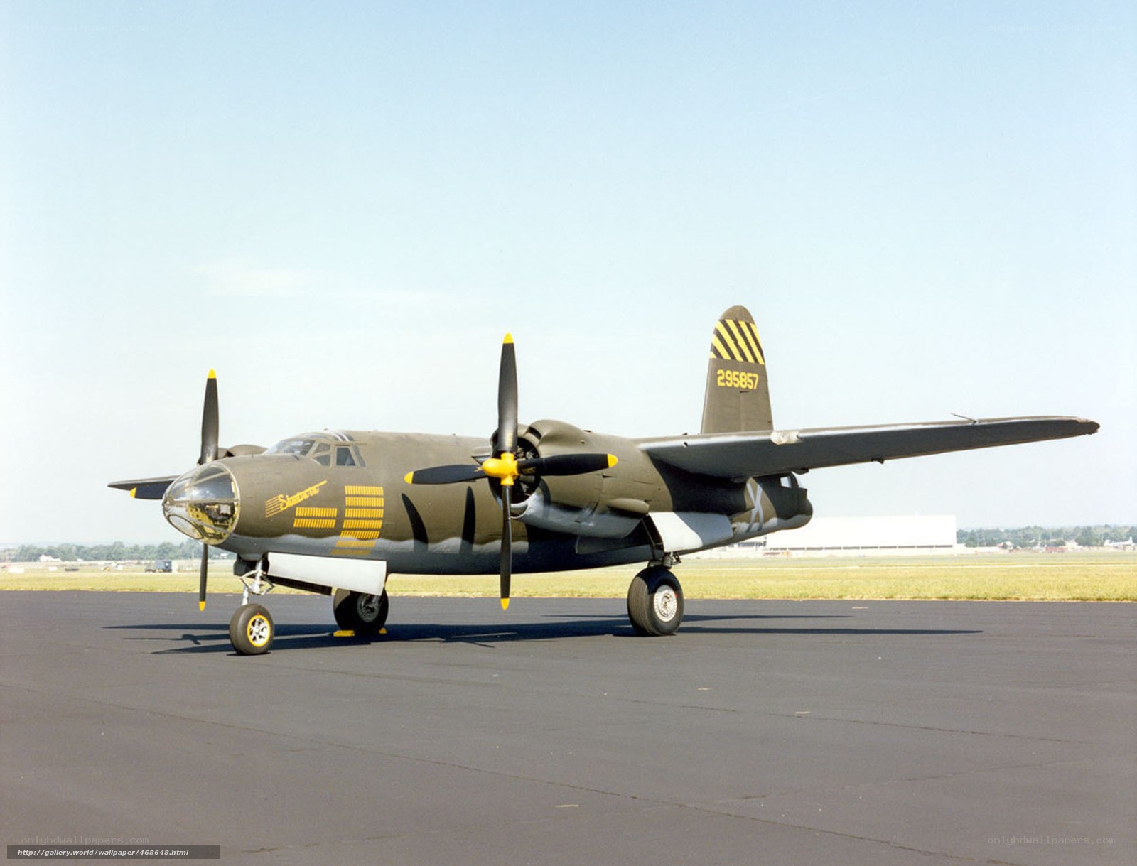 B-25 Mitchell bomber on tarmac