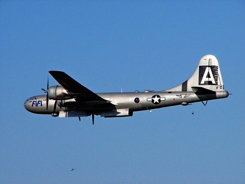 B-29 Bomber Aircraft — Blue, Clear