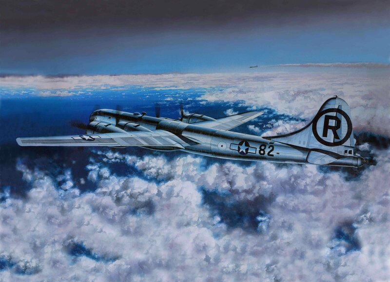 B-29 Bomber Aircraft — Blue, Dramatic