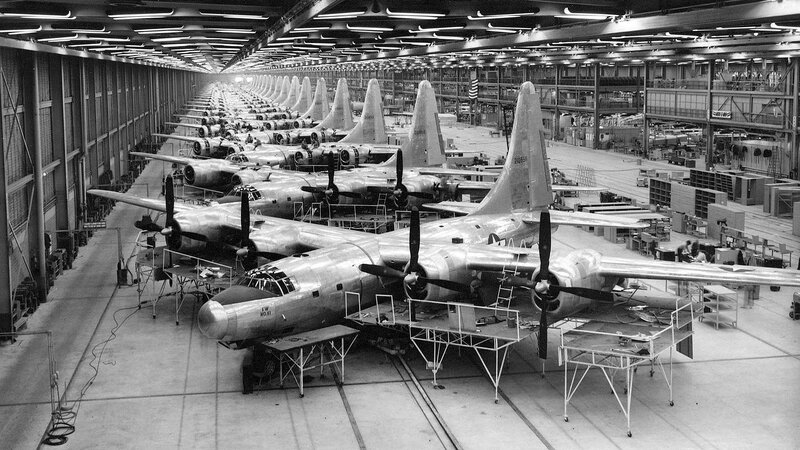 B-29 bomber assembly line