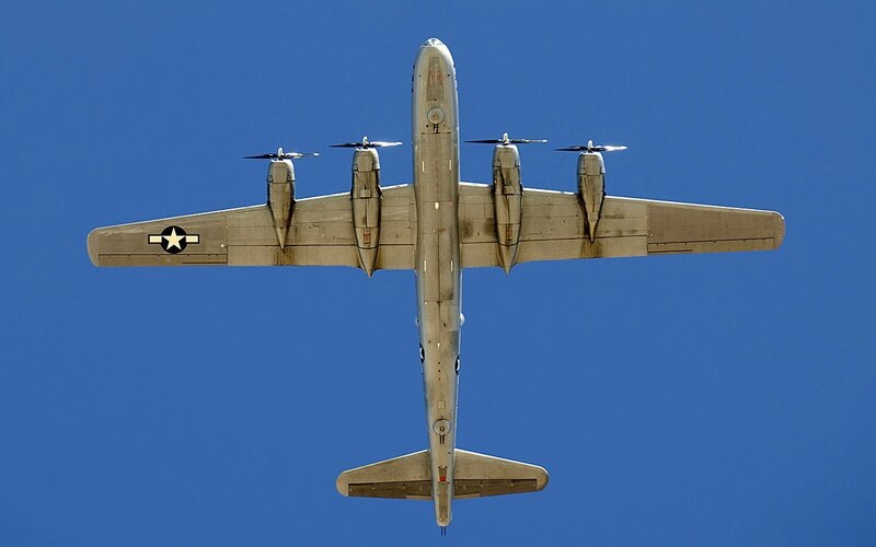 B-29 bomber from below