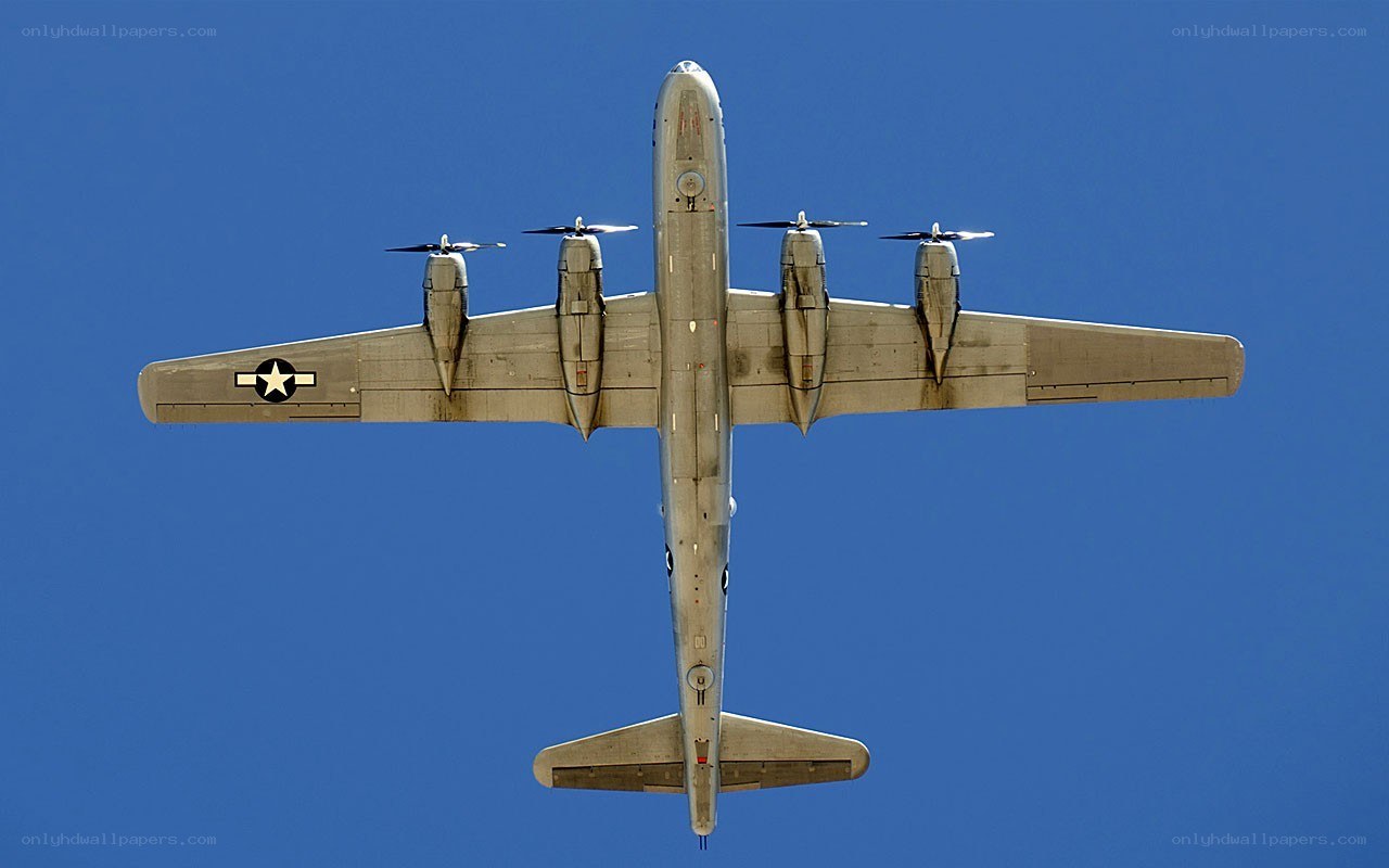B-29 bomber from below