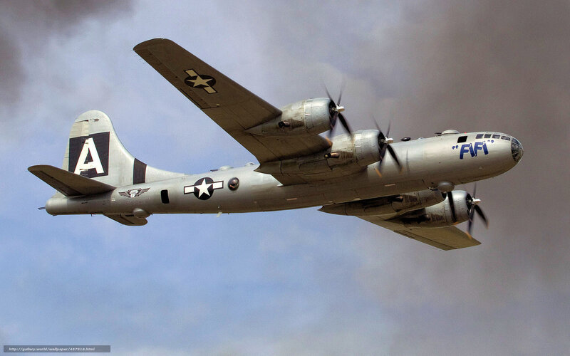 B-29 Bomber in Flight — Gray