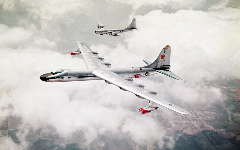 B-36 Bomber Aircraft — Gray, Dramatic, Afternoon, Photograph
