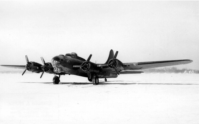 B-40 bomber on snow