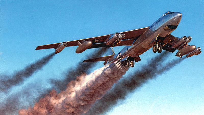 B-47 bomber in flight