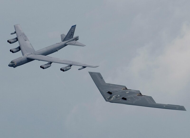 B-52 and B-2 Bombers — Gray, Neutral