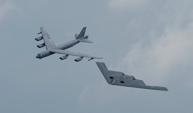 B-52 and B-2 Bombers — Gray