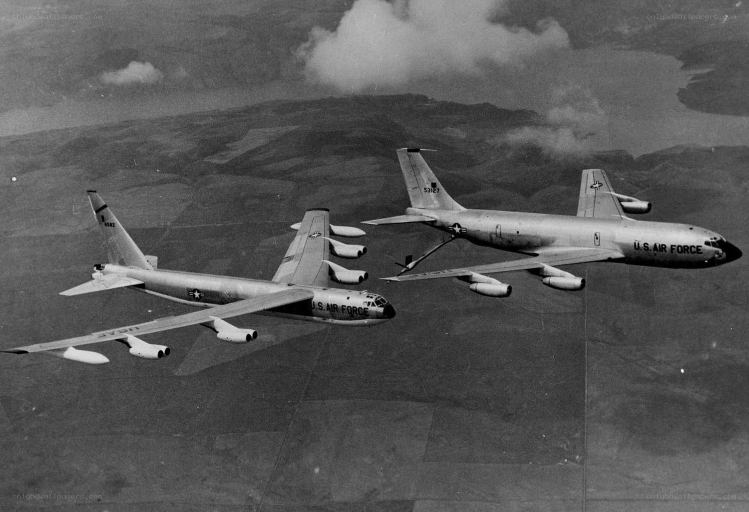 B-52 and KC-135 in flight