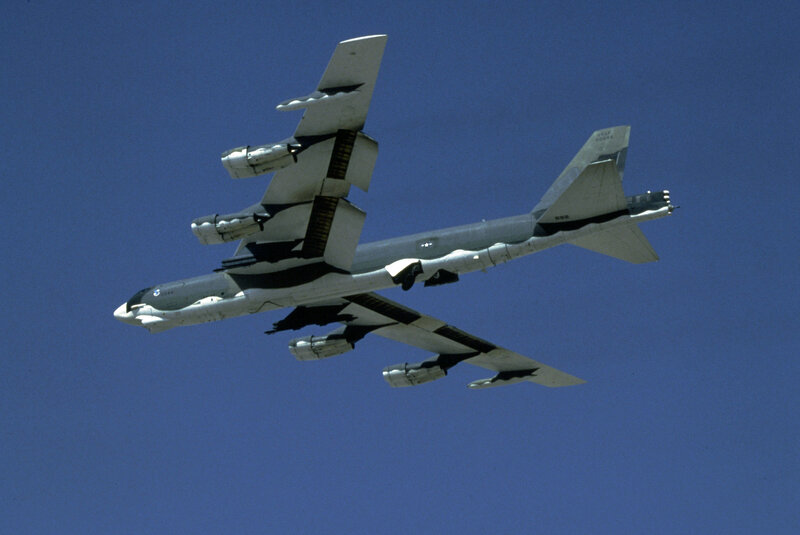 B-52 Bomber Aircraft — Blue, Calm, Afternoon, Photograph, Wings