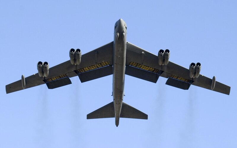 B-52 Bomber Aircraft — Blue, Clear