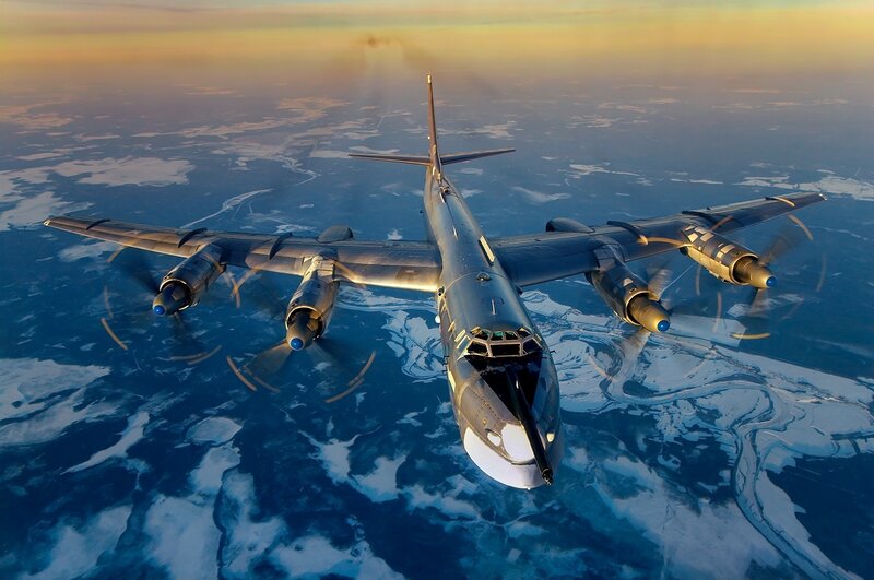 B-52 Bomber Aircraft — Blue, Dramatic