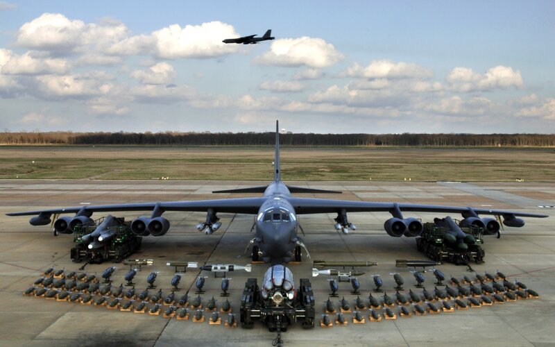 B-52 Bomber Aircraft — Gray, Dramatic