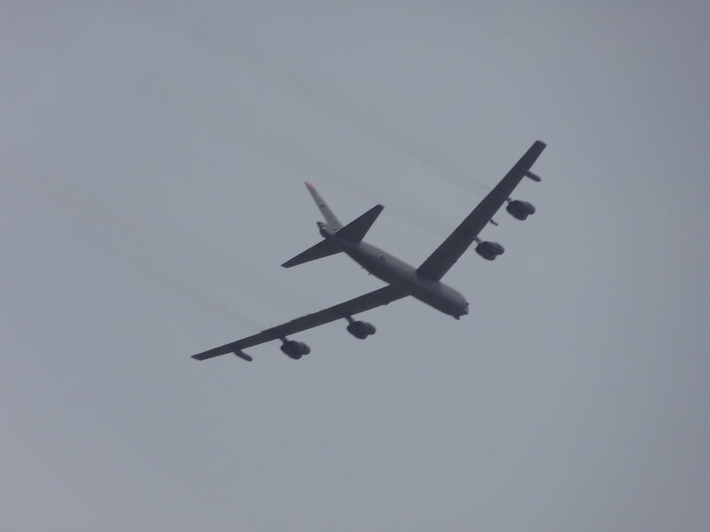 B-52 Bomber Aircraft — Gray, Overcast, Photograph