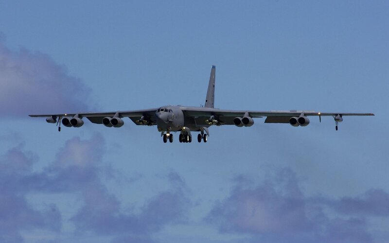 B-52 bomber in flight